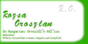 rozsa oroszlan business card